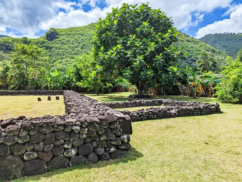 Marae Taata à Paea in Tahiti in French Polynesia