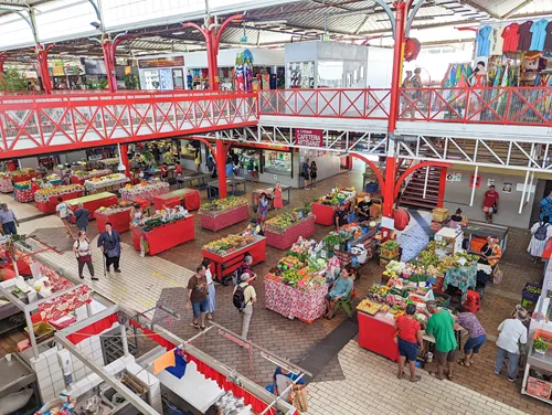 Papeete Market in Papeete on Tahiti in French Polynesia