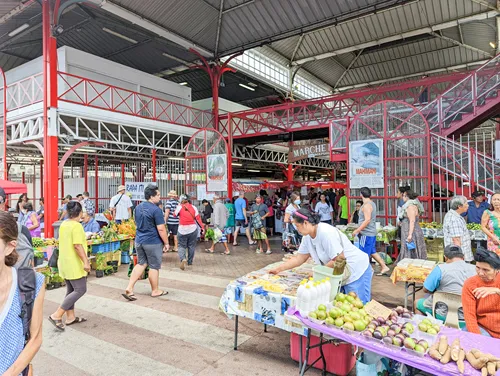 Papeete Market in Papeete on Tahiti in French Polynesia