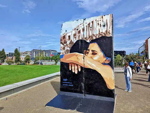 Piece of the Berlin Wall in Christchurch in New Zealand