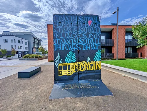 Piece of the Berlin Wall in Christchurch in New Zealand