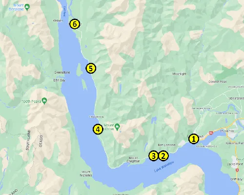 map for the Scenic drive to Glenorchy in New Zealand