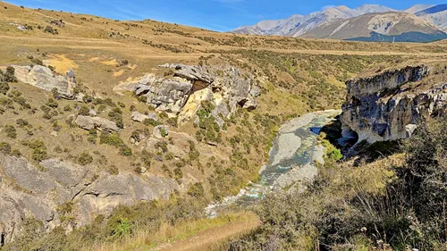 scenery on the drive to Lake Tekapo from Hokitika on the West Coast in New Zealand