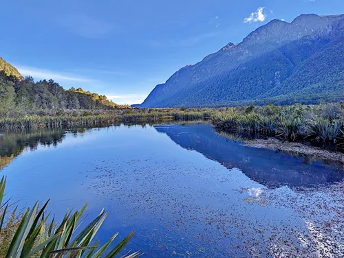 Mirror Lakes in New Zealand