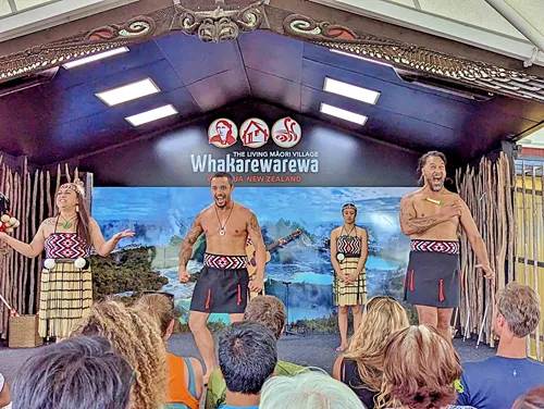 cultural show at Whakarewarewa Village in New Zealand