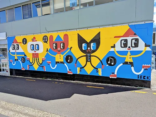 Mural in Taupo in New Zealand