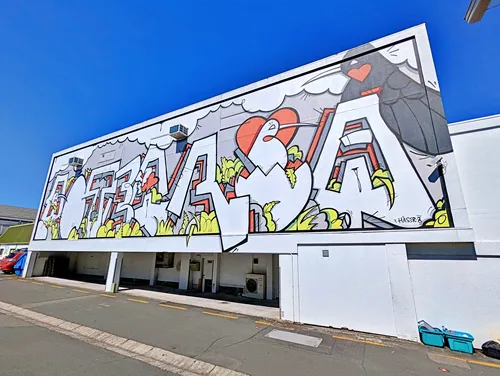 Mural in Taupo in New Zealand