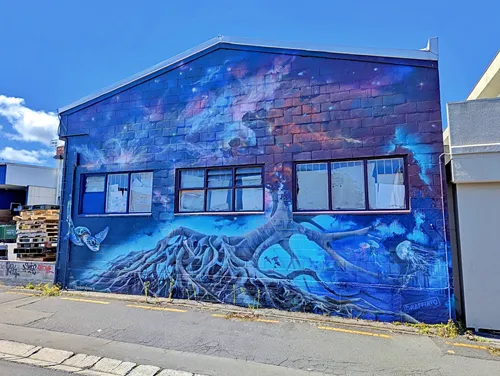 Mural in Taupo in New Zealand