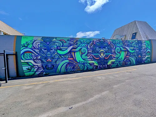 Mural in Taupo in New Zealand