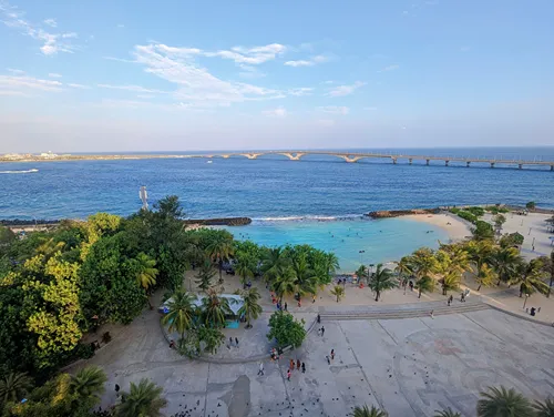 Artificial Beach (Henveiru Beach) in Male in the Maldives