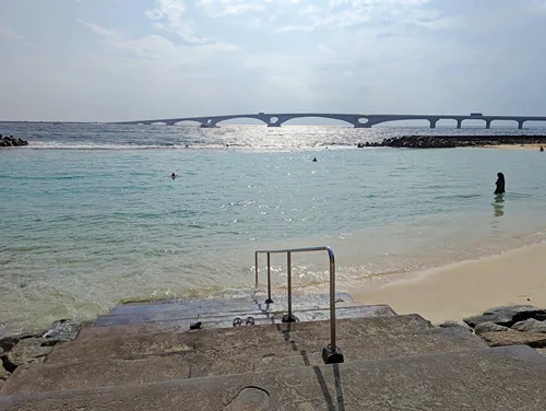 Artificial Beach (Henveiru Beach) in Male in the Maldives