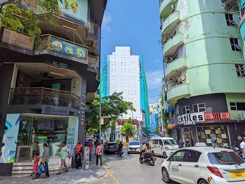 Majeedhee Magu Road in Male in the Maldives