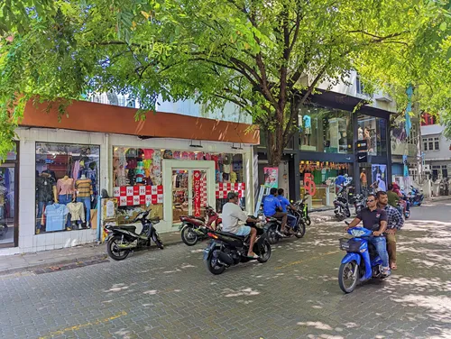 Majeedhee Magu Road in Male in the Maldives