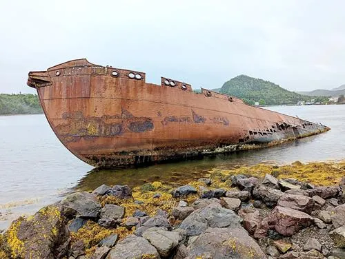 Shipwreck in Conception Harbour in Newfoundland 