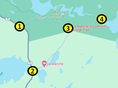 map of La Manche Provincial Park in Newfoundland 