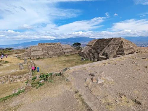 Structure E-Sur and Stela VGE-2 in Monte Alban in Oaxaca