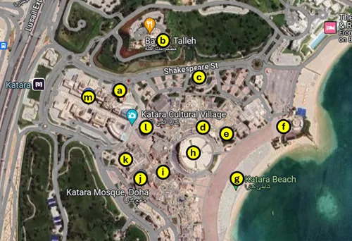 Map of Katara Cultural Village in Doha in Qatar