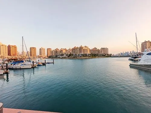 Marina and Arabia Island view in Doha in Qatar