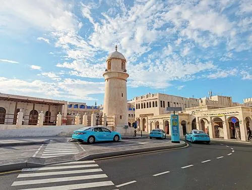 Taxis at Souq Waqif in Doha in Qatar