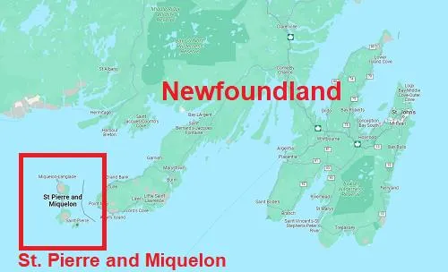 map of Miquelon in St. Pierre and Miquelon 