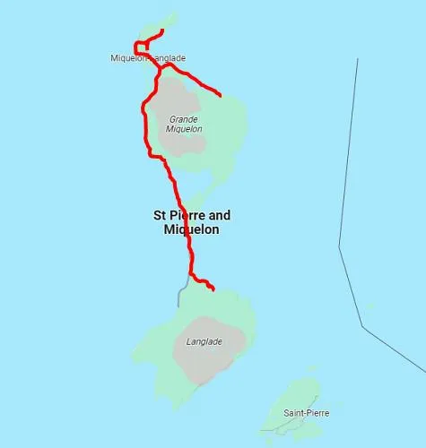 map of Miquelon Island tour in St. Pierre and Miquelon 