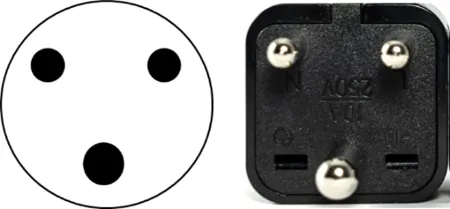 Type D electrical power plug and socket