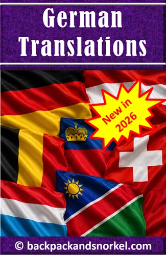 New German Backpack and Snorkel Travel Guides - Purple Travel Guides in German