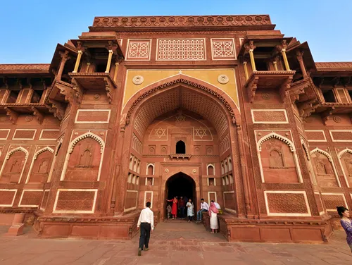 Jahangir Palace (Jahangiri Mahal) at Agra Fort in Agra in India