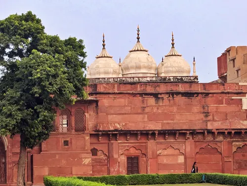 Moti Masjid (The Pearl Mosque) at Agra Fort in Agra in India