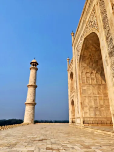 The Main Mausoleum and the Cenotaphs at the Taj Mahal in Agra in India