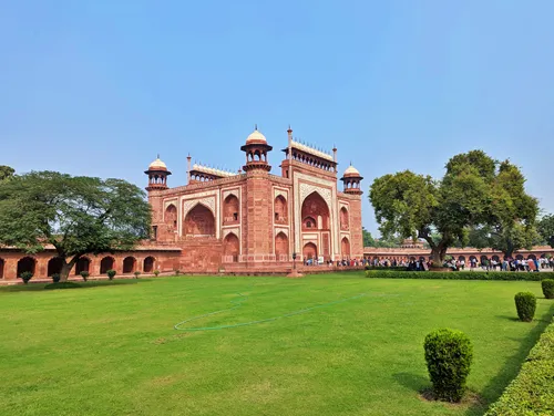 The Great Gate (Darwaza-i Rauza) at the Taj Mahal in Agra in India
