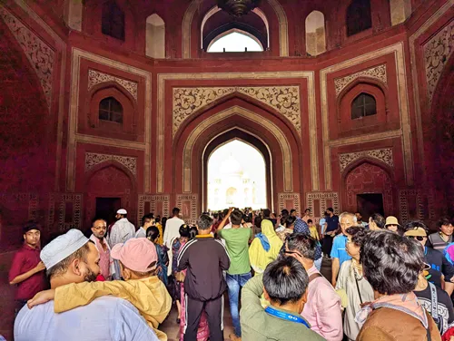 The Great Gate (Darwaza-i Rauza) at the Taj Mahal in Agra in India