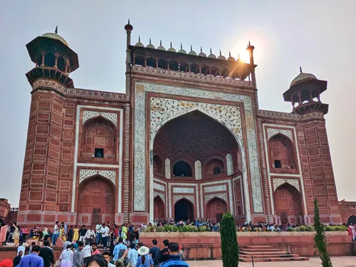 The Great Gate (Darwaza-i Rauza) at the Taj Mahal in Agra in India