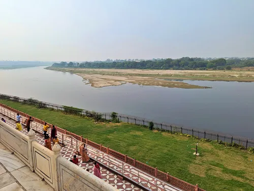The Yamuna River at the Taj Mahal in Agra in India
