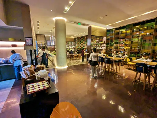 Breakfast buffet area at the Andaz Delhi in India