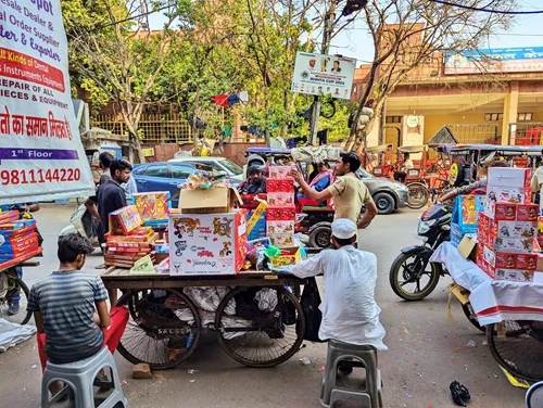 Chandni Chowk in Delhi in India