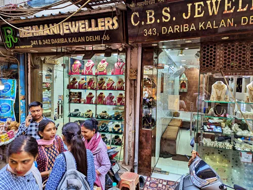 Dariba Kalan (The Silver Chowk) in Chandni Chowk in Delhi in India