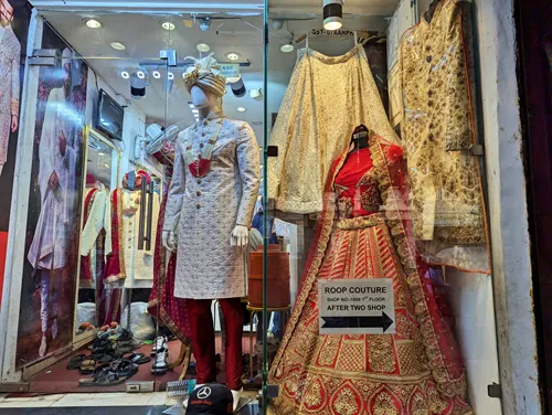 Kinari Bazaar (The Festive Embellishment Market) in Chandni Chowk in Delhi in India