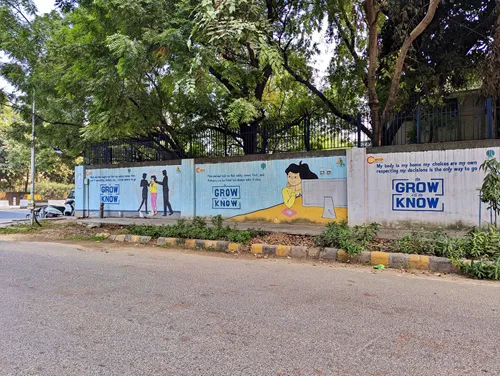 Grow Know Mural at Lodhi Art District in Delhi in India