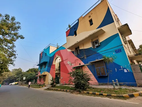 Untitled Mural at Lodhi Art District in Delhi in India