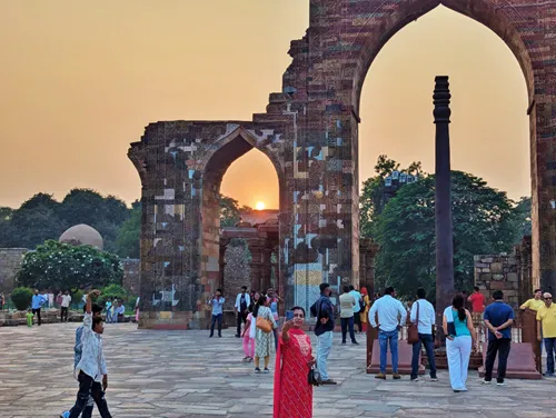 Quwwat-ul-Islam Mosque in Qutub Minar in Delhi in India