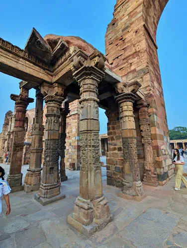 Quwwat ul Islam Mosque at Qutub Minar in Delhi in India