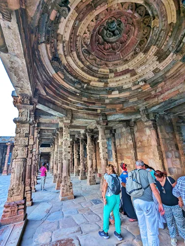 Quwwat ul Islam Mosque at Qutub Minar in Delhi in India