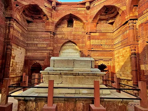 Tomb of Sultan Shamsuddin Iltutmish at Qutub Minar in Delhi in India