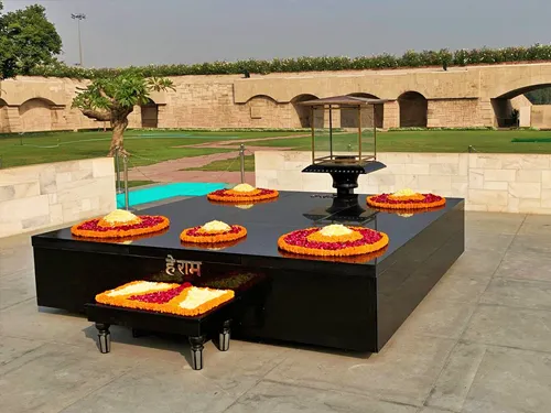 Raj Ghat Memorial in Delhi in India