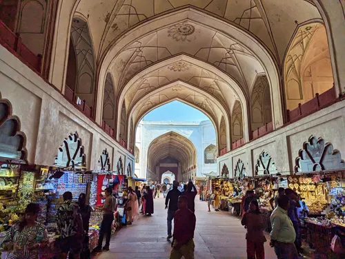 Chhatta Bazaar (Covered Bazaar) in the Red Fort (Lal Qila) in Delhi in India