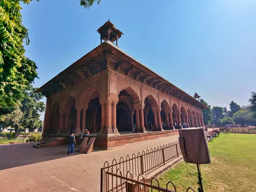 Diwan-i-Aam (Hall of Public Audience) in the Red Fort (Lal Qila) in Delhi in India