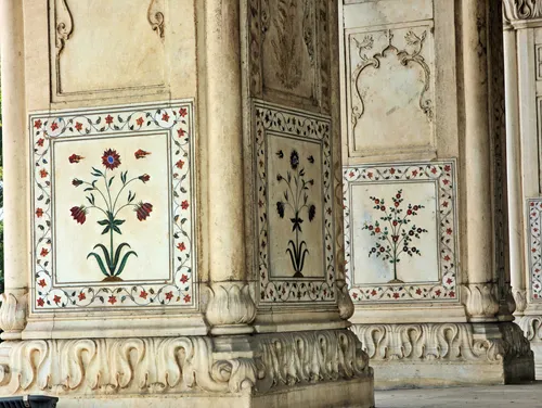 Diwan-i-Khas (Hall of Private Audience) in the Red Fort (Lal Qila) in Delhi in India