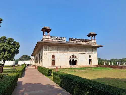 Mumtaz Mahal (Palace of the Exalted One) in the Red Fort (Lal Qila) in Delhi in India