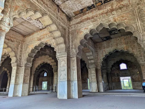 Mumtaz Mahal (Palace of the Exalted One) in the Red Fort (Lal Qila) in Delhi in India